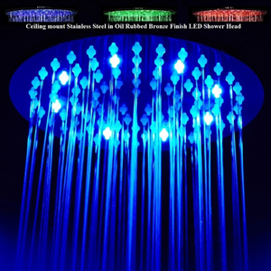 Fontana 20" Oil Rubbed Bronze Round LED Rainfall Showerhead