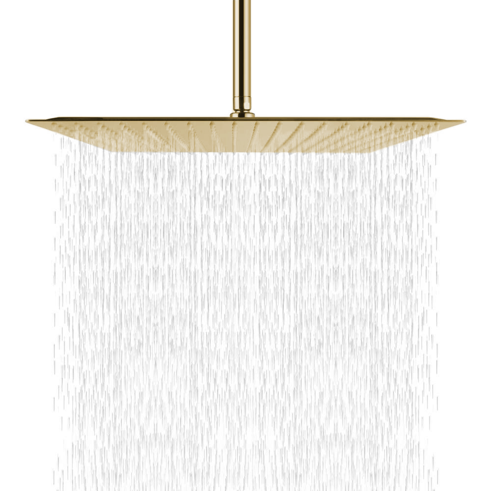 Bravat Brushed Gold Shower Set With Valve Mixer 3-Way Concealed Wall Mounted
