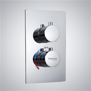 Fontana Chrome Finish Thermostatic 2 Knob 3 Way Mixing Valve Fontana Chrome Finish Thermostatic 2 Knob 3 Way Mixing Valve