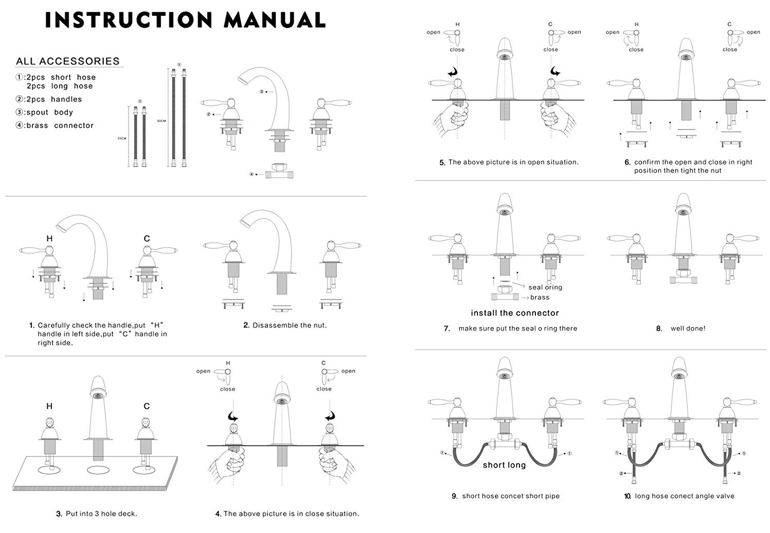 Paris Two Handle Centerset Gold Bathroom Sink Faucet
